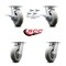 Service Caster 6 Inch Kingpinless Thermoplastic Rubber Wheel Caster Swivel Locks 2 Brakes, 4PK SCC-KP30S620-TPRRD-SLB-BSL-2-BSL-2 - alternate 2